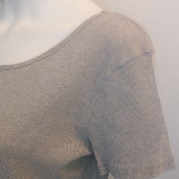 Jones New York Sports Finely Ribbed Gray T-Shirt - Size: XL - Picture 3 of 8